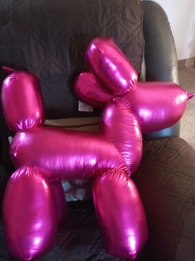 Hot Pink Metallic Balloon Dog Plush Toy for Dogs